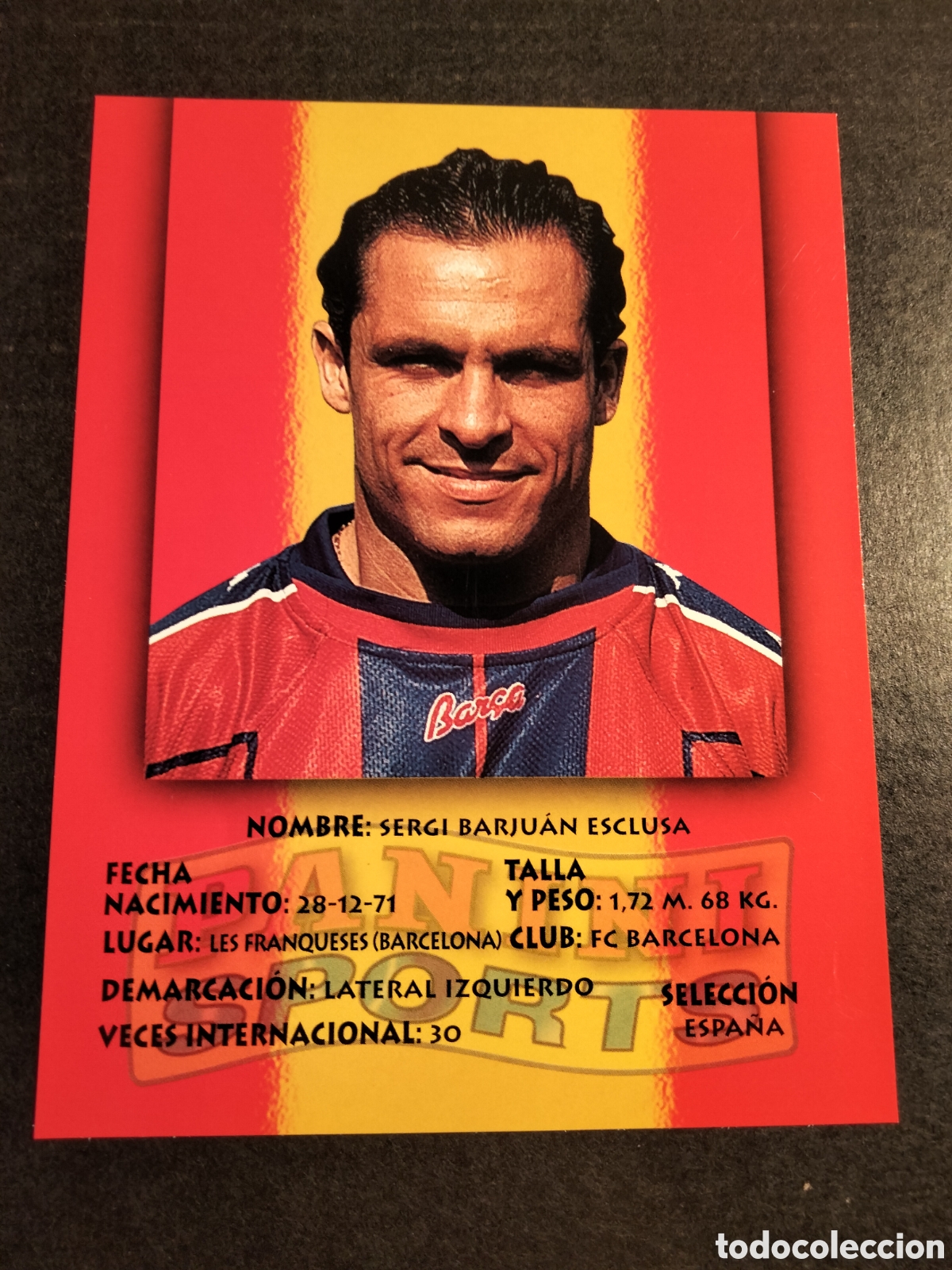 Coleccionismo cromos antiguos: ESTRELLAS DE LA LIGA CRACKS DEL MUNDIAL - SERGI FC. BARCELONA 1998 PANINI SPORTS