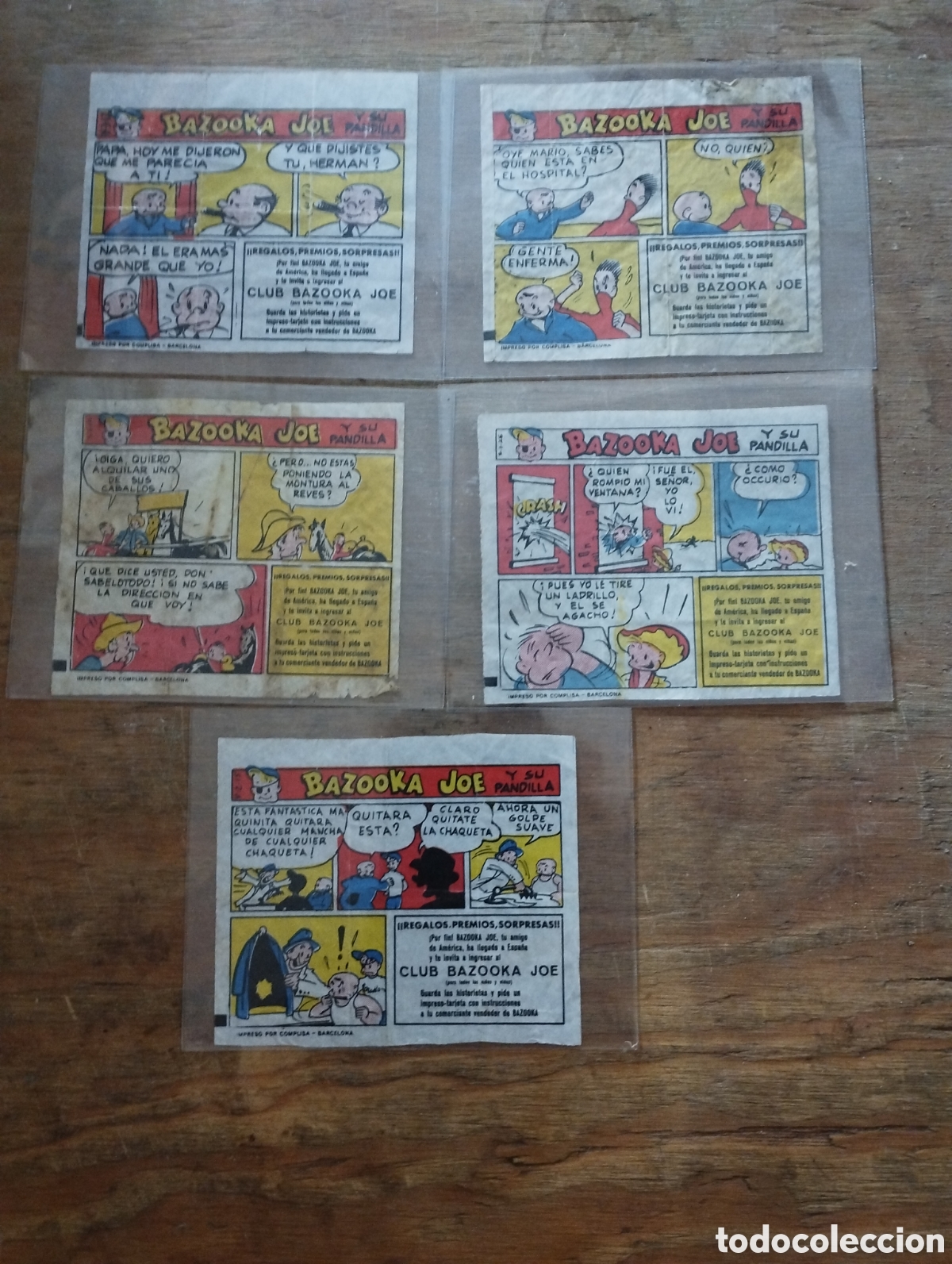Coleccionismo cromos antiguos: Lote de 5 cromos Bazooka Joe - Foto 1