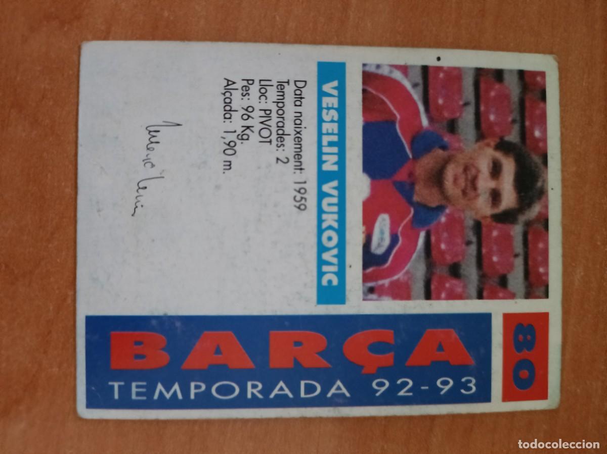Coleccionismo cromos antiguos: vukovic liga 92 93, bar&ccedil;a - Foto 2