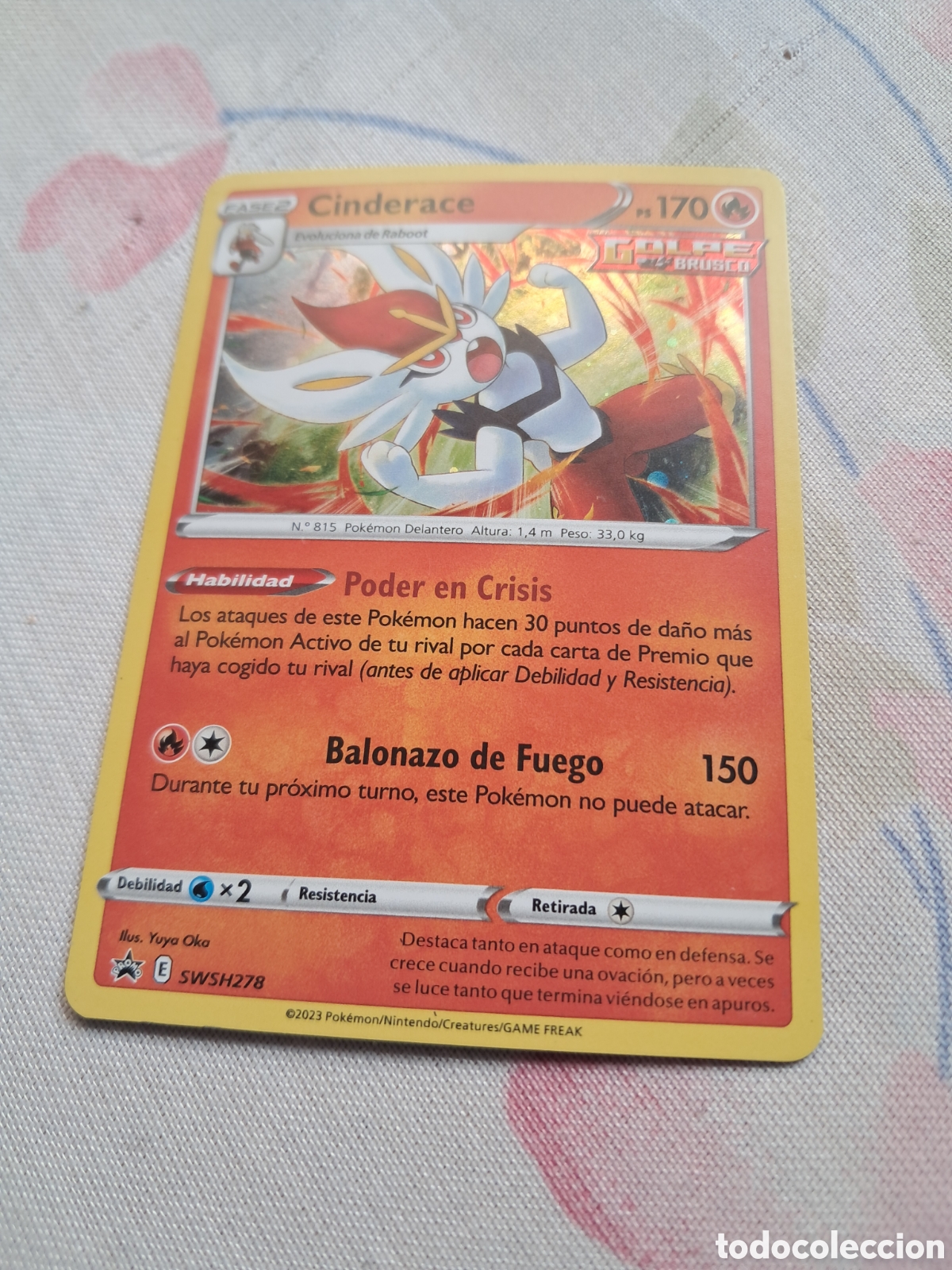 Coleccionismo cromos antiguos: CARTA POKEMON CINDERACE - Foto 1