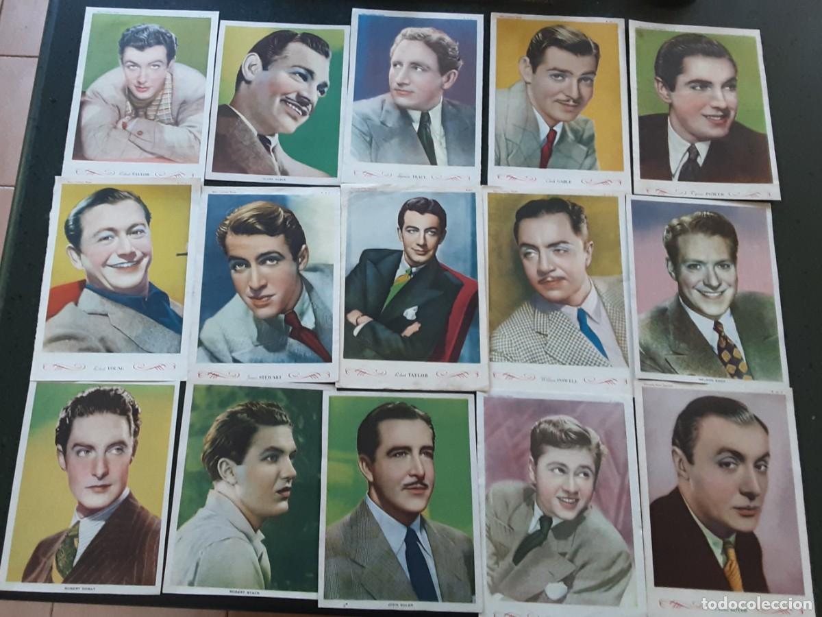 Coleccionismo cromos antiguos: Lote de 21 cromos grandes cinefoto, actores, Bruguera a&ntilde;os cuarenta
