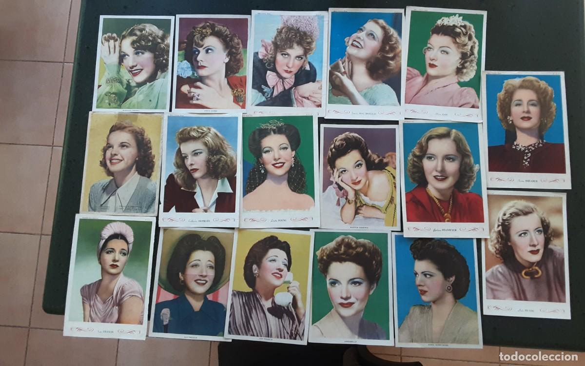 Coleccionismo cromos antiguos: Lote de 18 cromos grandes cinefoto, actrices, Bruguera a&ntilde;os cuarenta