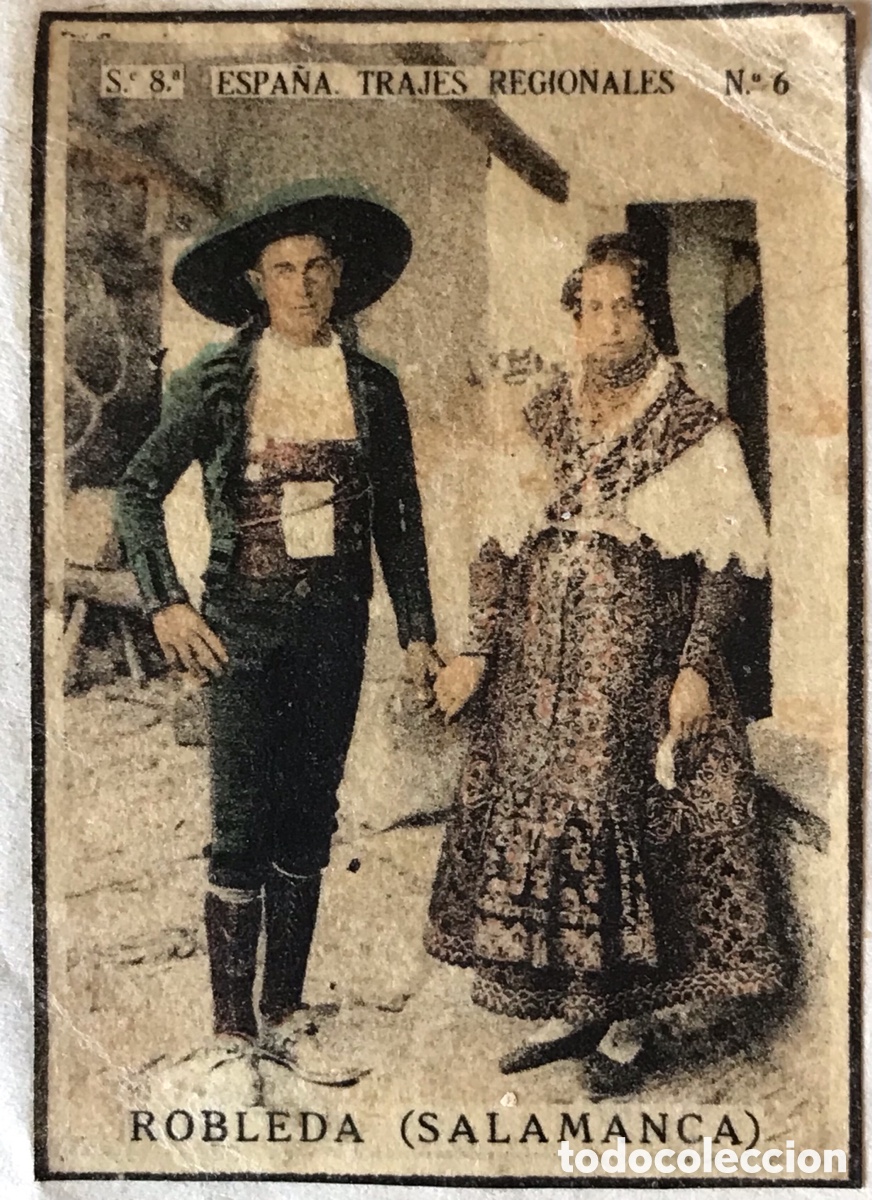 Coleccionismo Cromos antiguos: Cromo trajes regionales Espa&ntilde;a. Robleda, Salamanca. Serie 8-6