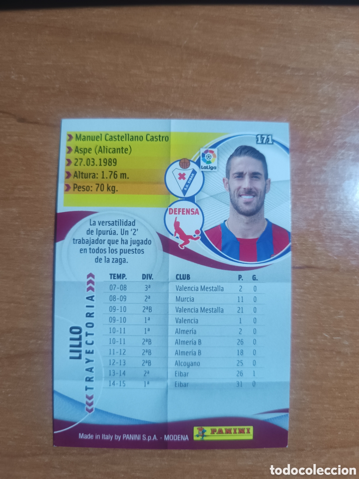 Coleccionismo cromos antiguos: Lillo 171 Eibar - Megacracks 2015 2016 15 16 - Foto 2