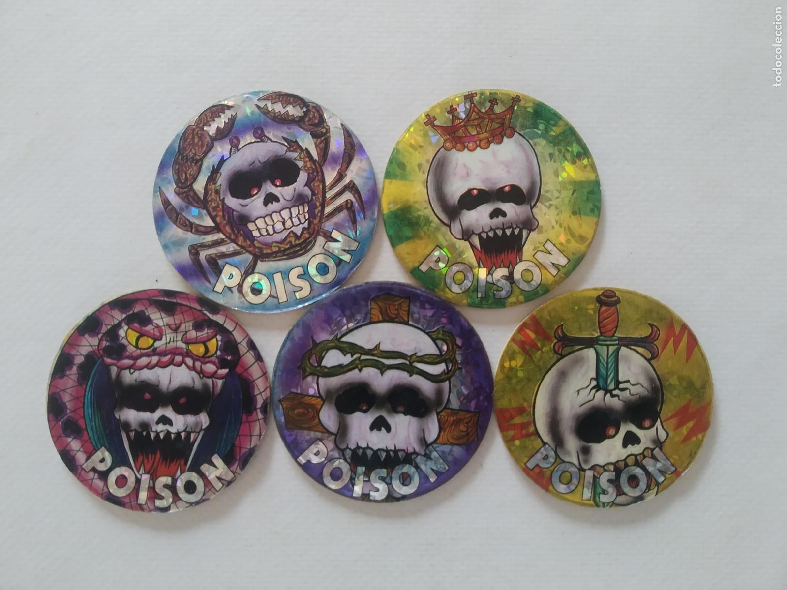 Collectionnisme Cartes &agrave; collectionner anciennes: LOTE 5 TAZOS / CAPS POISON (147C)