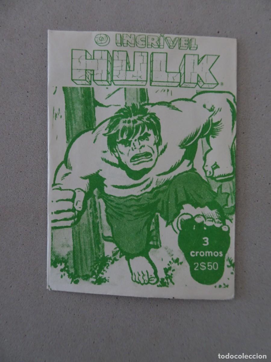 Coleccionismo cromos antiguos: Sobre cromos sin abrir - cartera cromos cerrada - O Incr&iacute;vel Hulk coleccion portuguesa