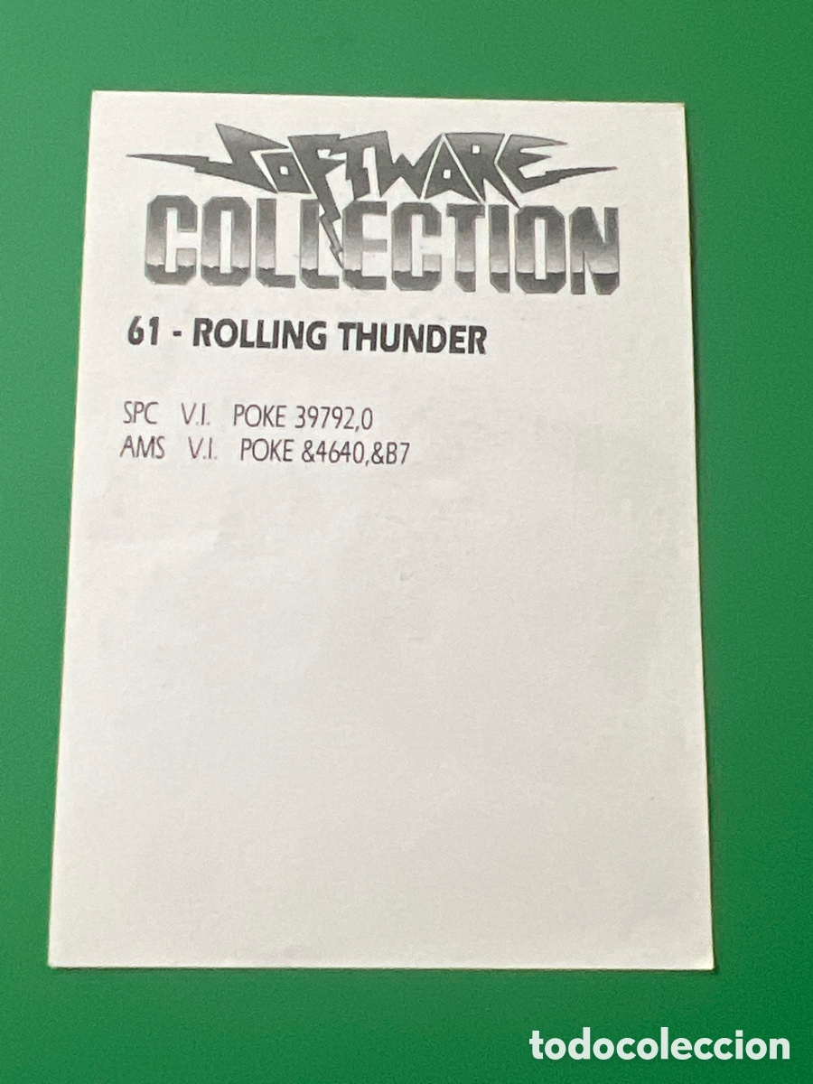 Coleccionismo cromos antiguos: C3314. SOFTWARE COLLECTION CROMO NUNCA PEGADO N&ordm; 61 ROLLING THUNDER ERBE - Foto 2
