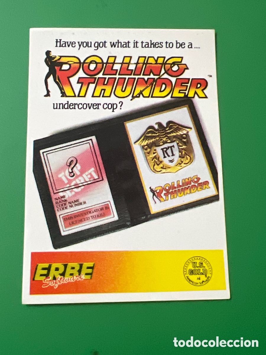 Coleccionismo cromos antiguos: C3314. SOFTWARE COLLECTION CROMO NUNCA PEGADO N&ordm; 61 ROLLING THUNDER ERBE - Foto 1