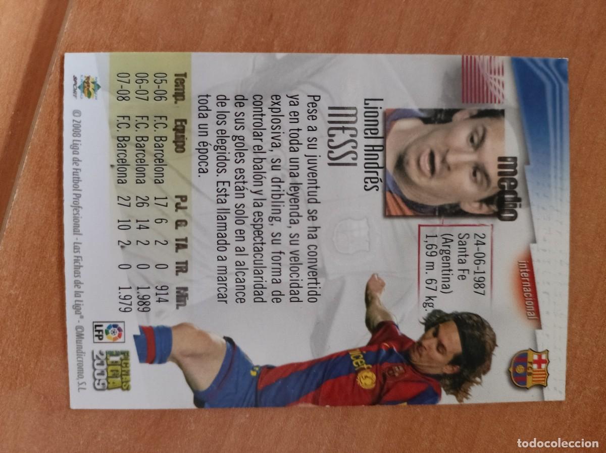 Coleccionismo cromos antiguos: messi liga 2009 barcelona - Foto 2