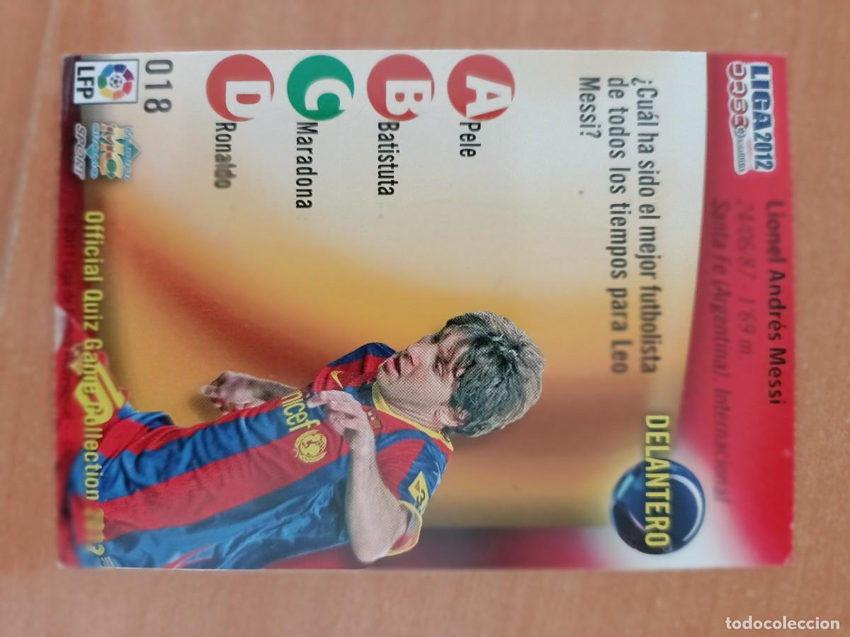 Coleccionismo cromos antiguos: messi liga 2012, cromo - Foto 2