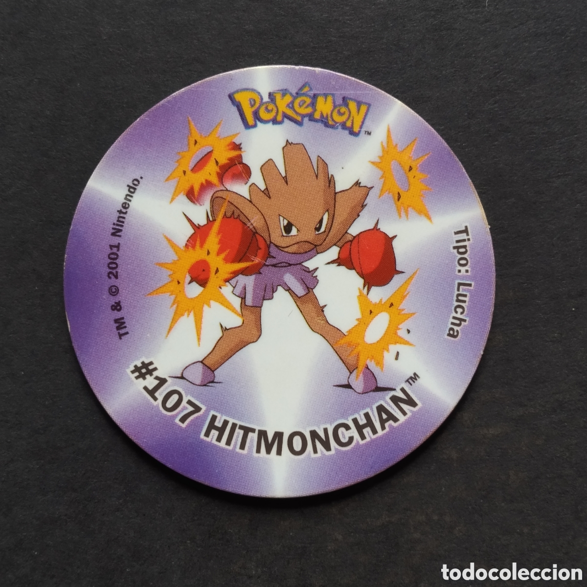 Collectable Antique Stickers: TAZO - N&ordm; #107 HITMONCHAN - POKEMON TAZOS ATTACK - MATUTANO - A&Ntilde;O 2001