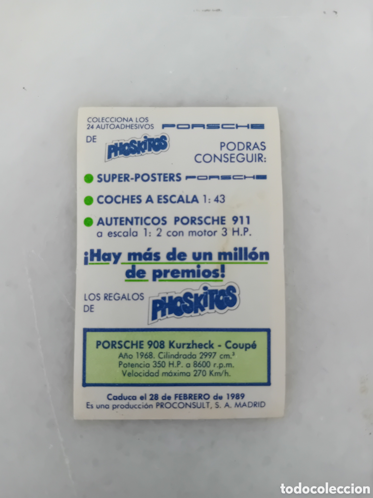 Coleccionismo cromos antiguos: cromo phoskitos porsche f&oacute;rmula 1 premio - Foto 2