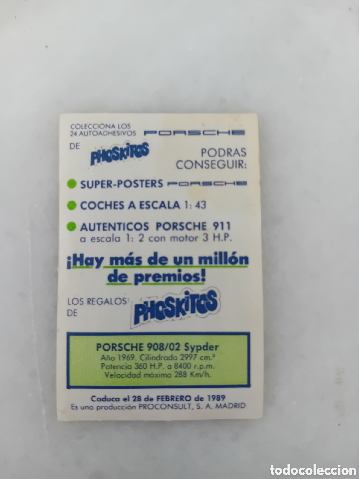 Coleccionismo cromos antiguos: cromo phoskitos porsche f&oacute;rmula 1 premio - Foto 2