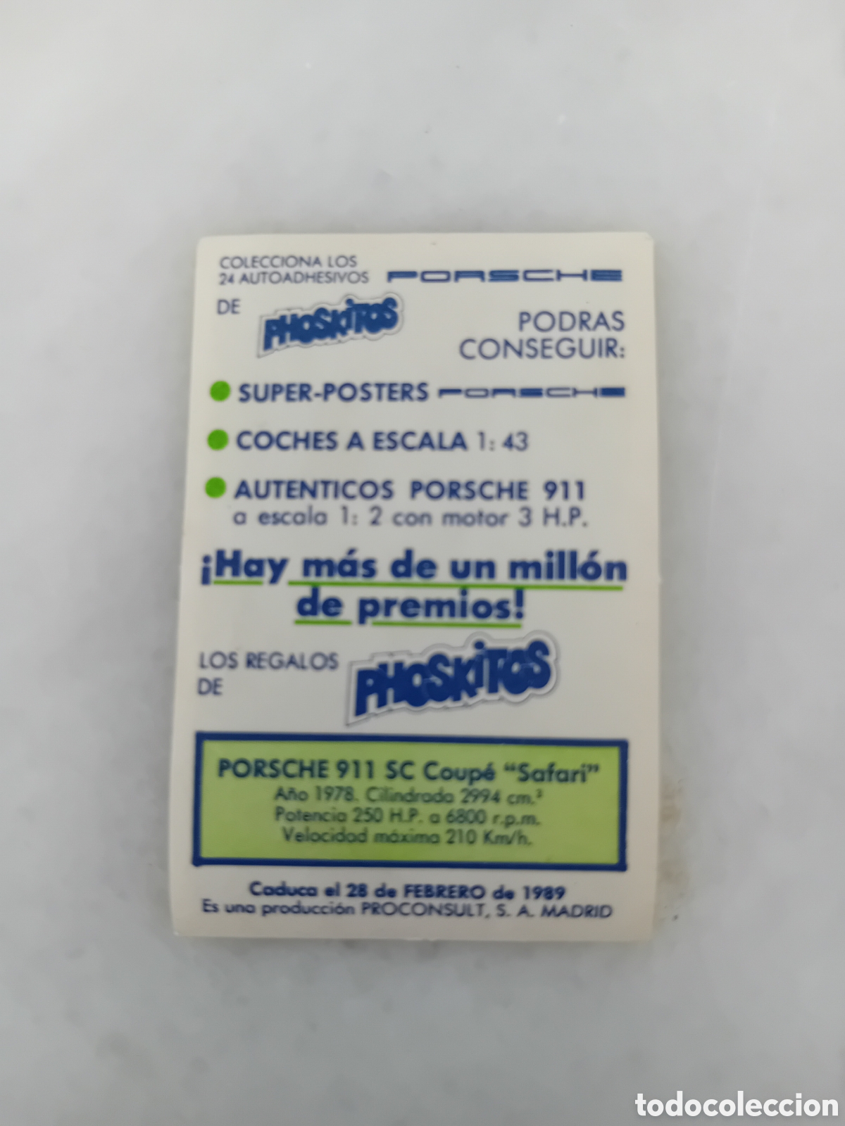 Coleccionismo cromos antiguos: cromo phoskitos porsche f&oacute;rmula 1 premio - Foto 2