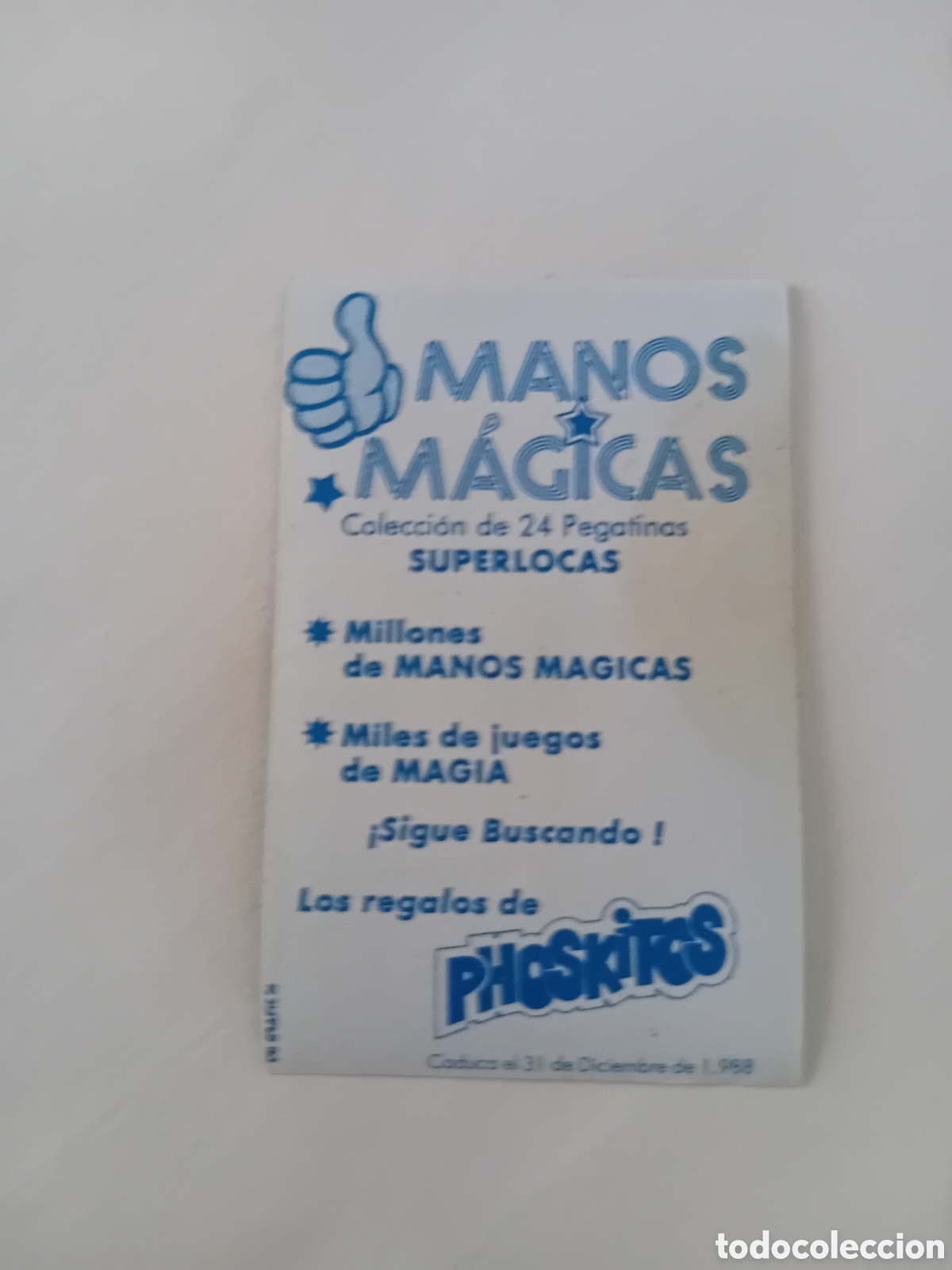 Coleccionismo cromos antiguos: cromo pegatinas manos m&aacute;gicas Phoskitos - Foto 2