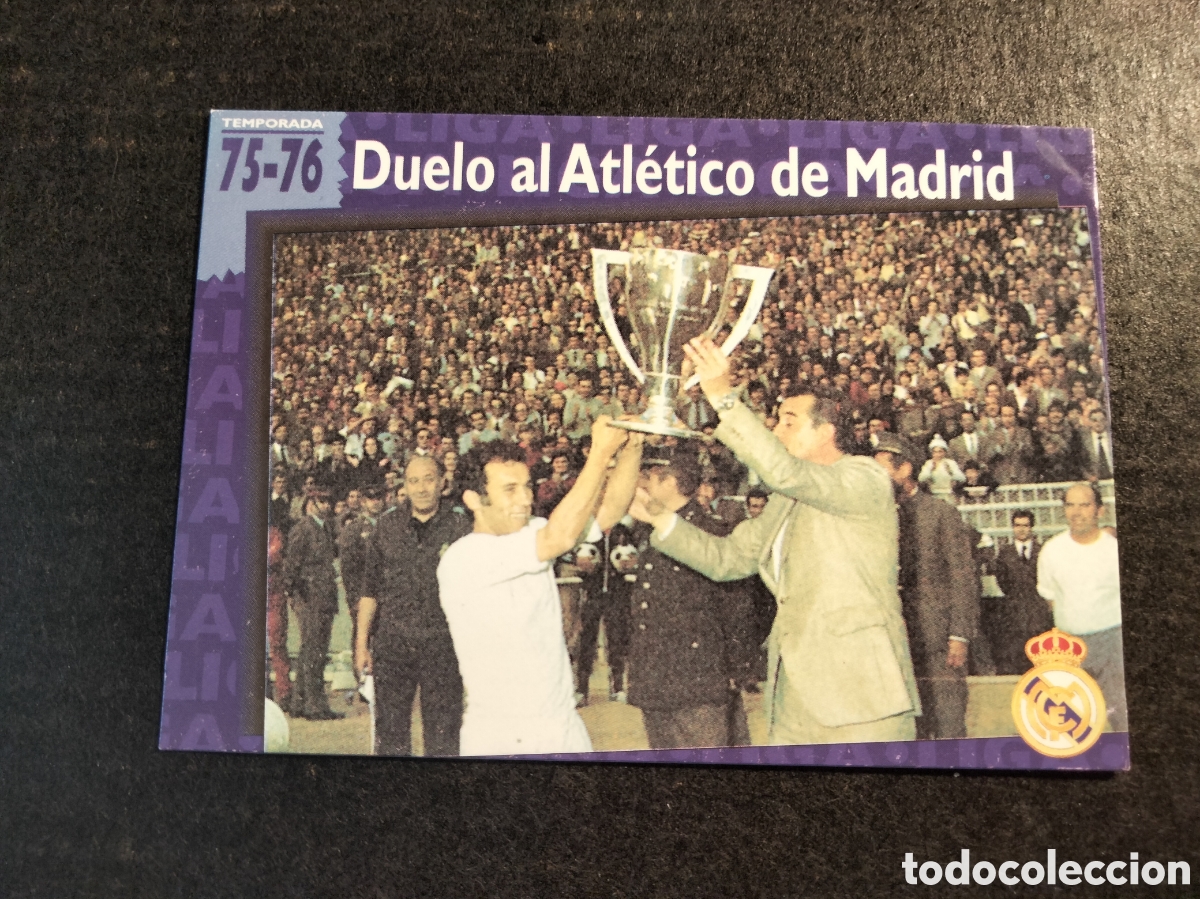 Coleccionismo cromos antiguos: AMANCIO # 45 CAMPE&Oacute;N LIGA TEMPORADA 1975/76 REAL MADRID ORO FICHA 1902/1996 MAGIC BOX