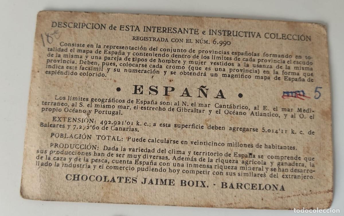 Coleccionismo cromos antiguos: Cromos Mapa de Espa&ntilde;a. Puzle. Choc. J. Boix - Foto 2
