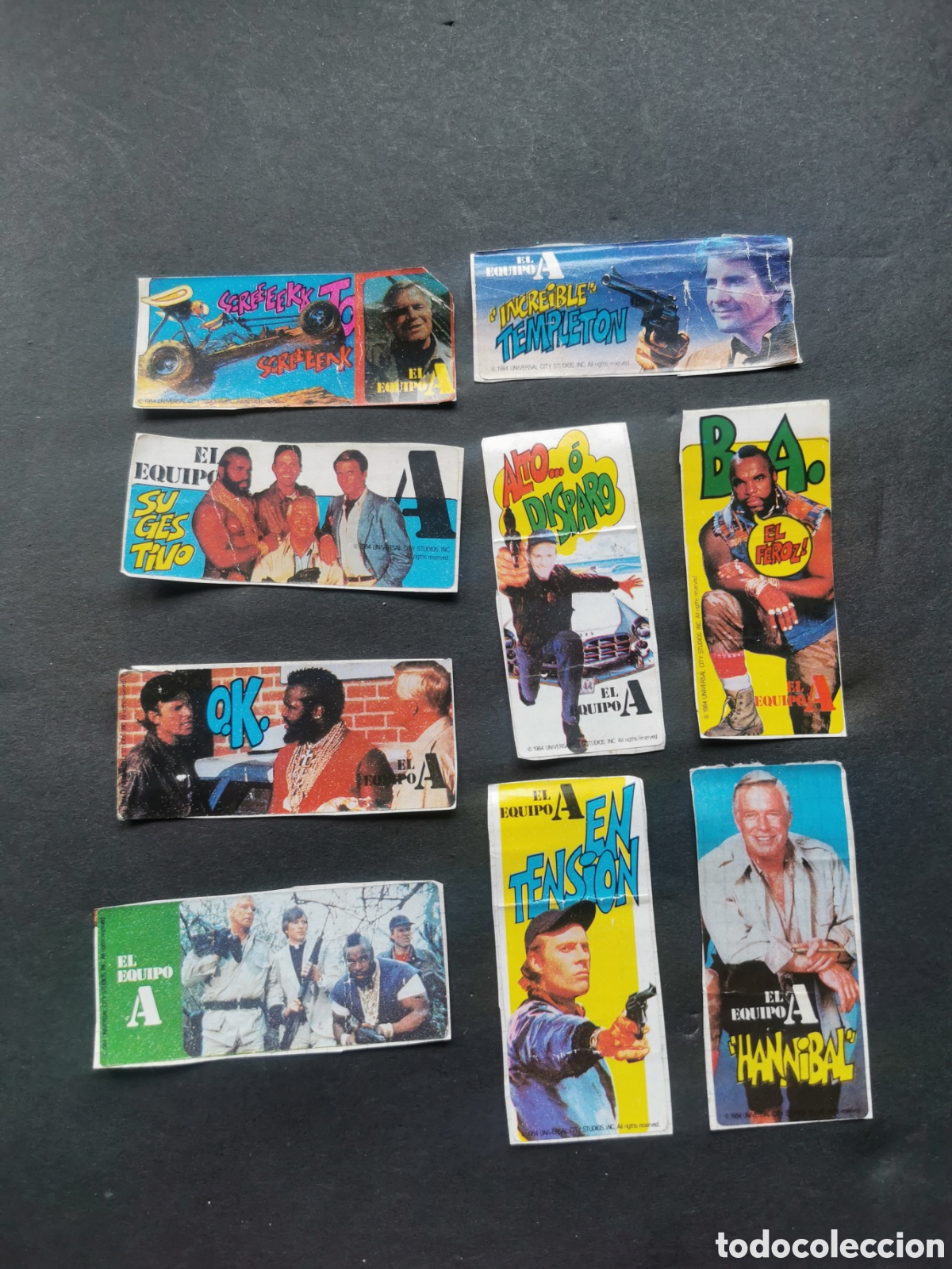 Coleccionismo cromos antiguos: Lote 9 cromos Chicle El Equipo A 1984 Universal Studios - Foto 1
