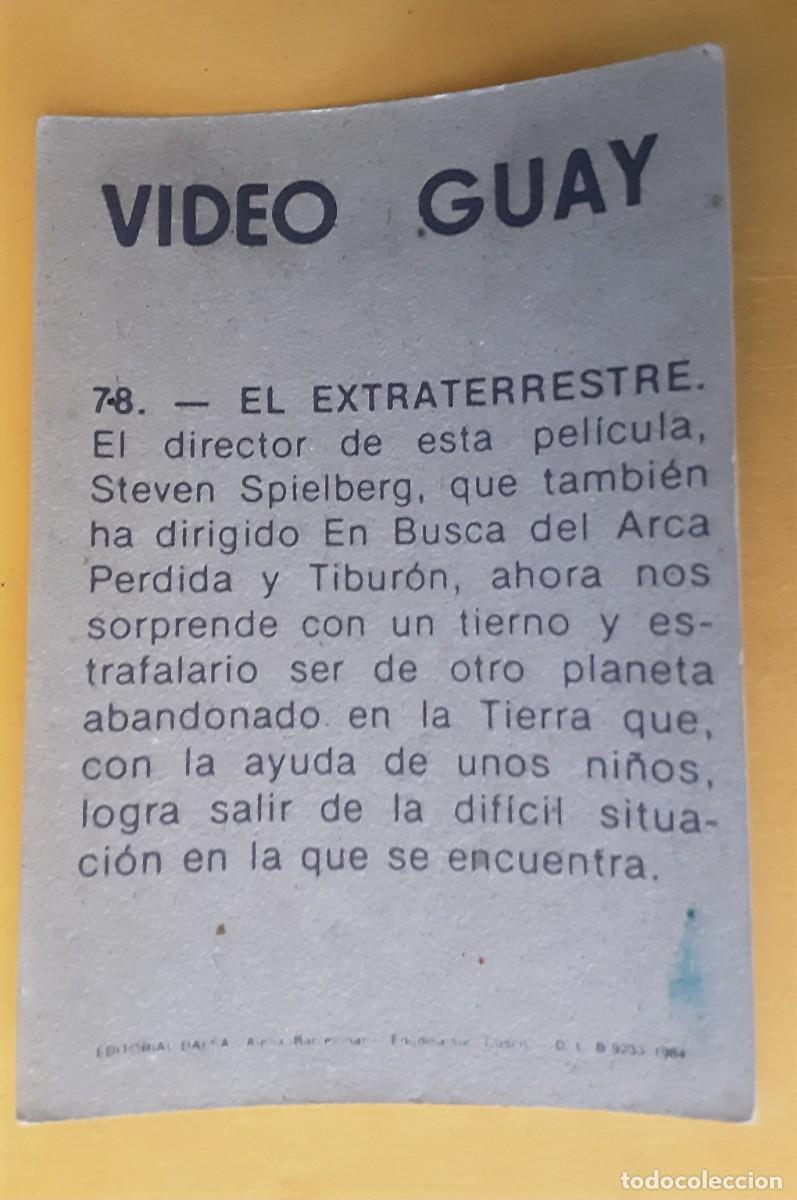 Coleccionismo cromos antiguos: E.T. EL EXTRATERRESTRE, CROMO VIDEO GUAY - Foto 2