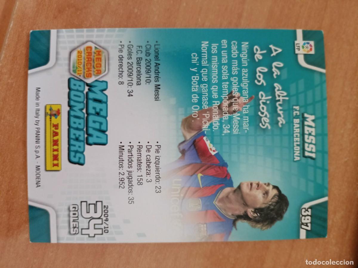 Coleccionismo cromos antiguos: messi mega bombers 10 11 - Foto 2