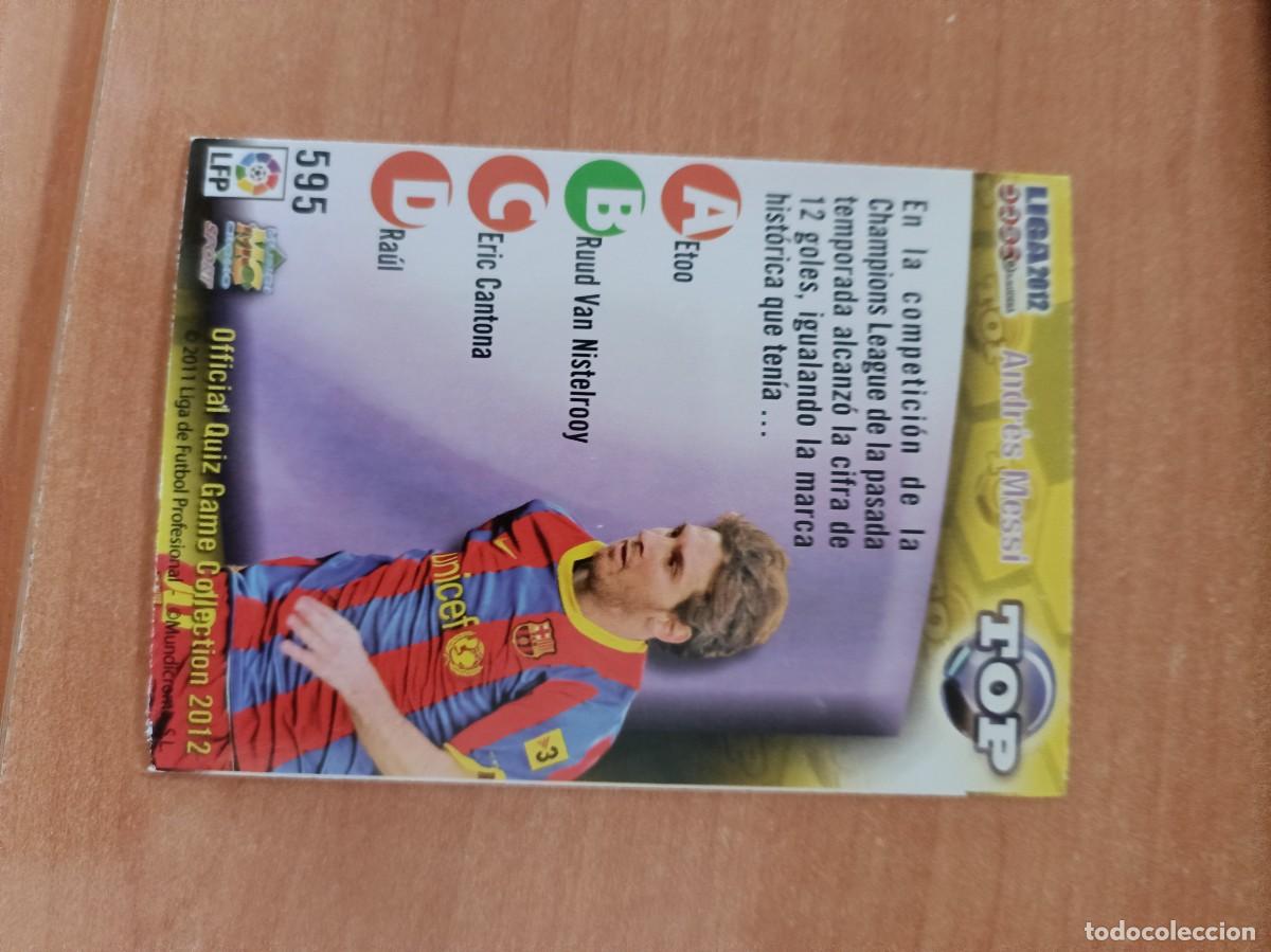 Coleccionismo cromos antiguos: messi liga 2012 top messi - Foto 2