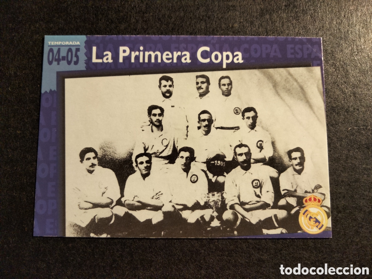 Collectionnisme Cartes &agrave; collectionner anciennes: LA PRIMERA COPA # 55 LIGA 1904/05 REAL MADRID ORO FICHA 1902/1996 MAGIC BOX