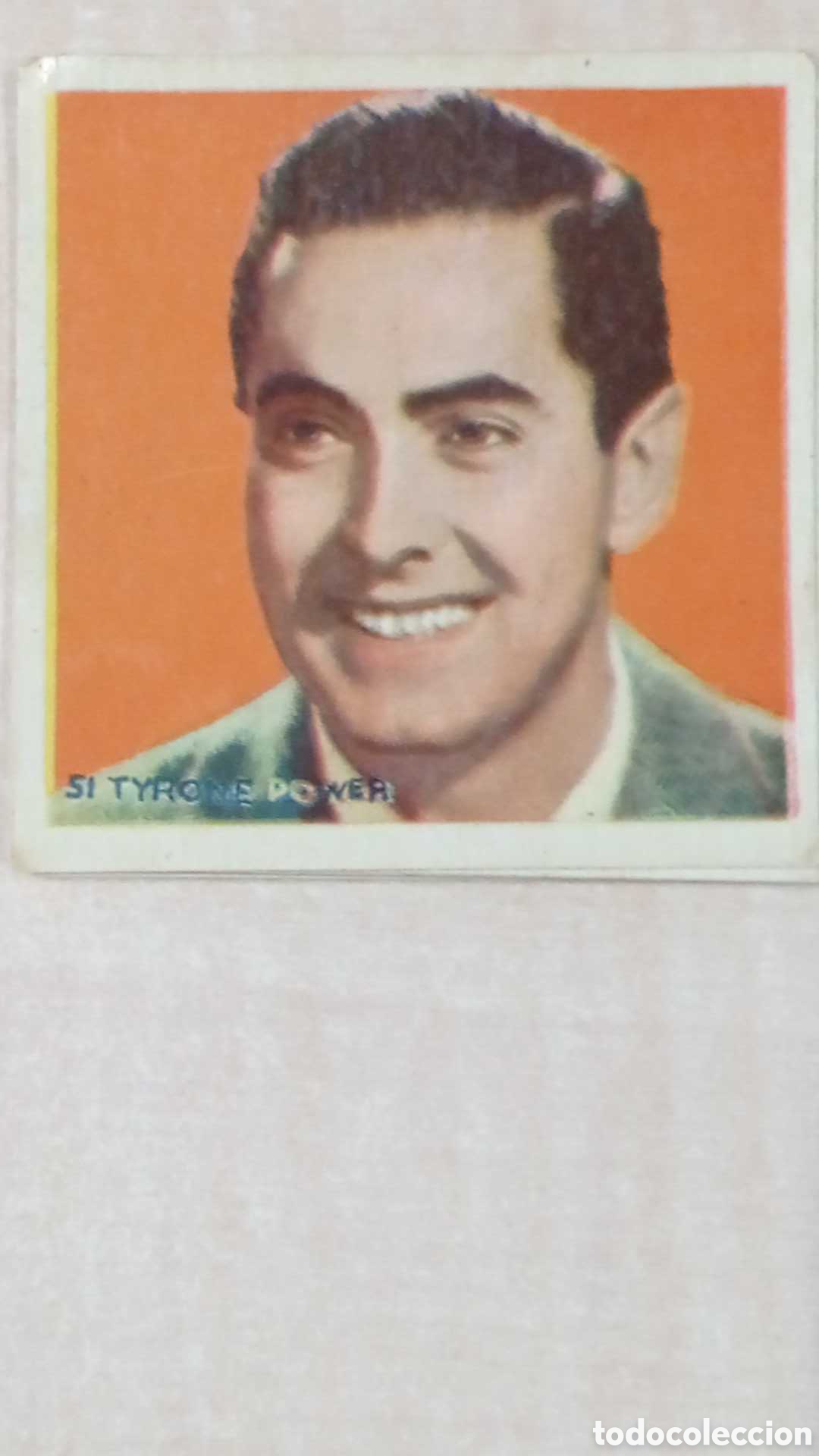 Coleccionismo cromos antiguos: Cromo cine actor Tyrone Power 5 X 5cm. - Foto 1