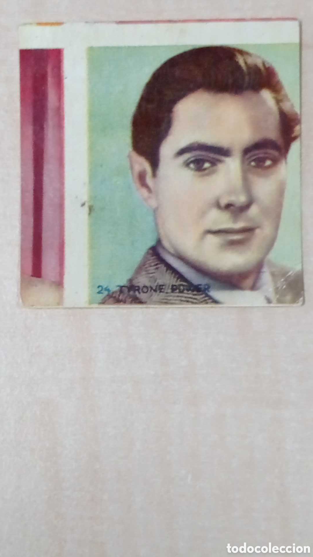 Coleccionismo cromos antiguos: Cromo cine actor Tyrone poder 5 X 5 cm - Foto 1