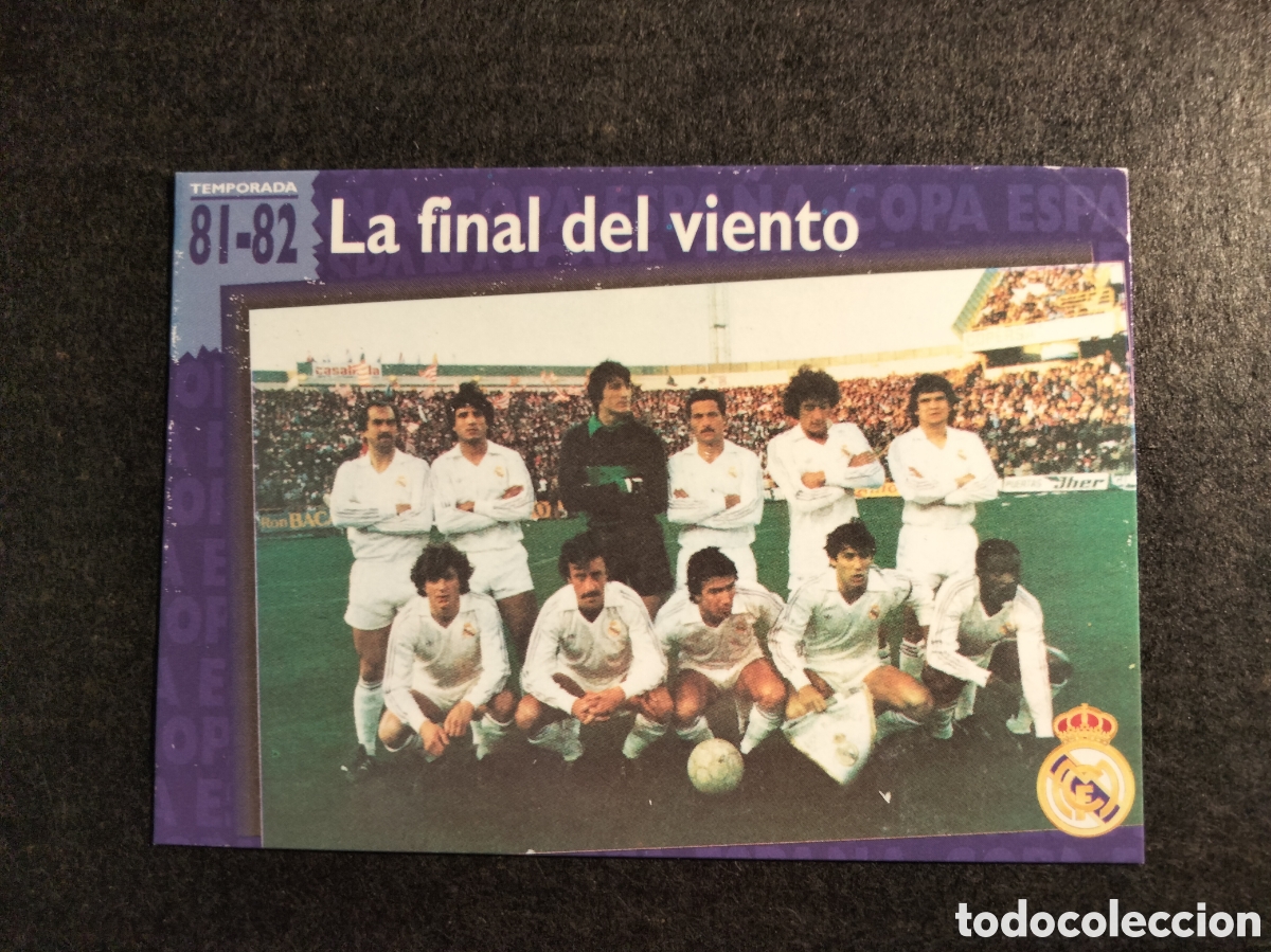 Collectionnisme Cartes &agrave; collectionner anciennes: LA FINAL DEL VIENTO # 69 LIGA 1981/82 REAL MADRID ORO FICHA 1902/1996 MAGIC BOX