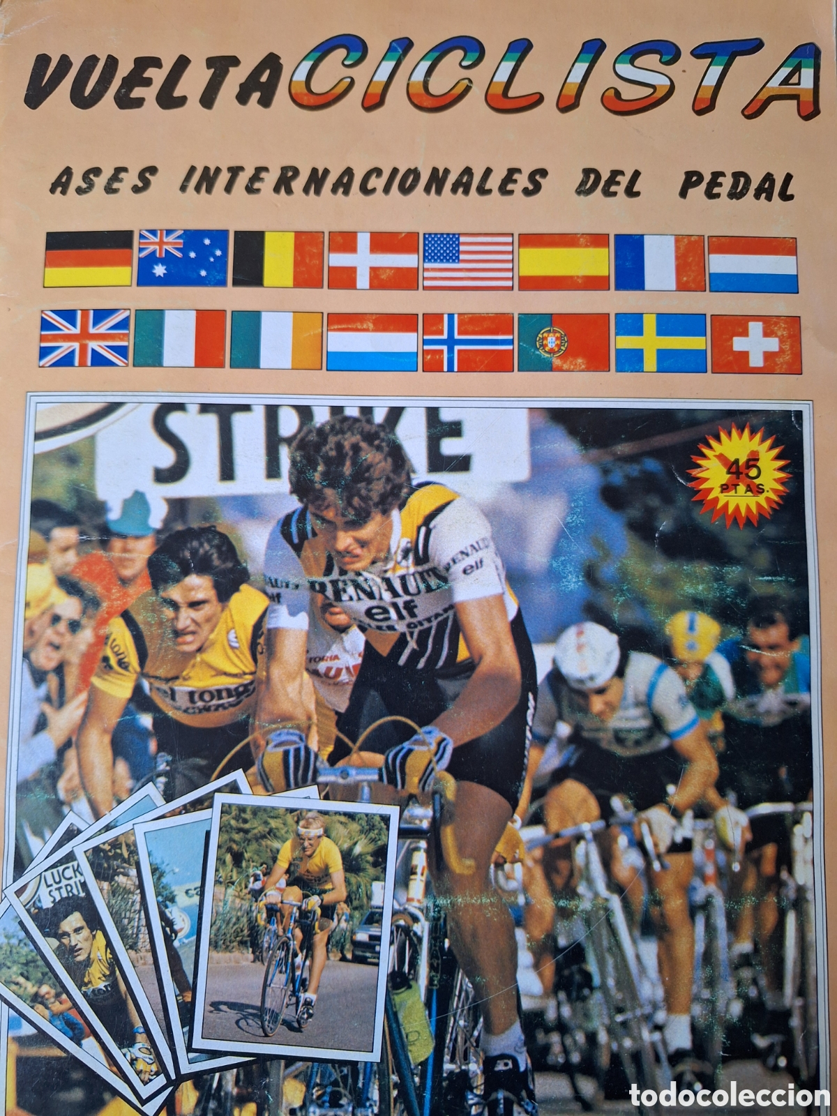 Coleccionismo Cromos antiguos: LOTE 102 Cromos del &aacute;lbum VUELTA CICLISTA ASES INTERNACIONALES DEL PEDAL J MERCHANTE 1983 HUESO