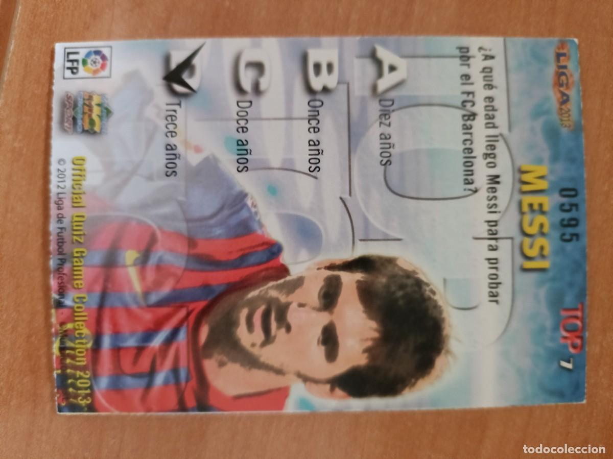 Coleccionismo cromos antiguos: messi top liga 2013 cromo - Foto 2