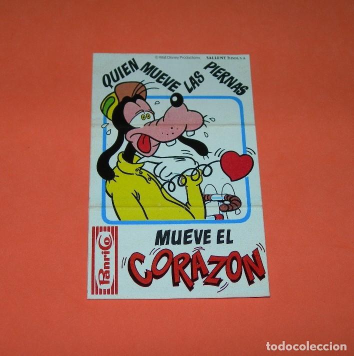 Coleccionismo Cromos antiguos: CROMO ADHESIVO NUNCA PEGADO GOOFY - PANRICO - QUIEN MUEVE LAS PIERNAS MUEVE EL CORAZON -