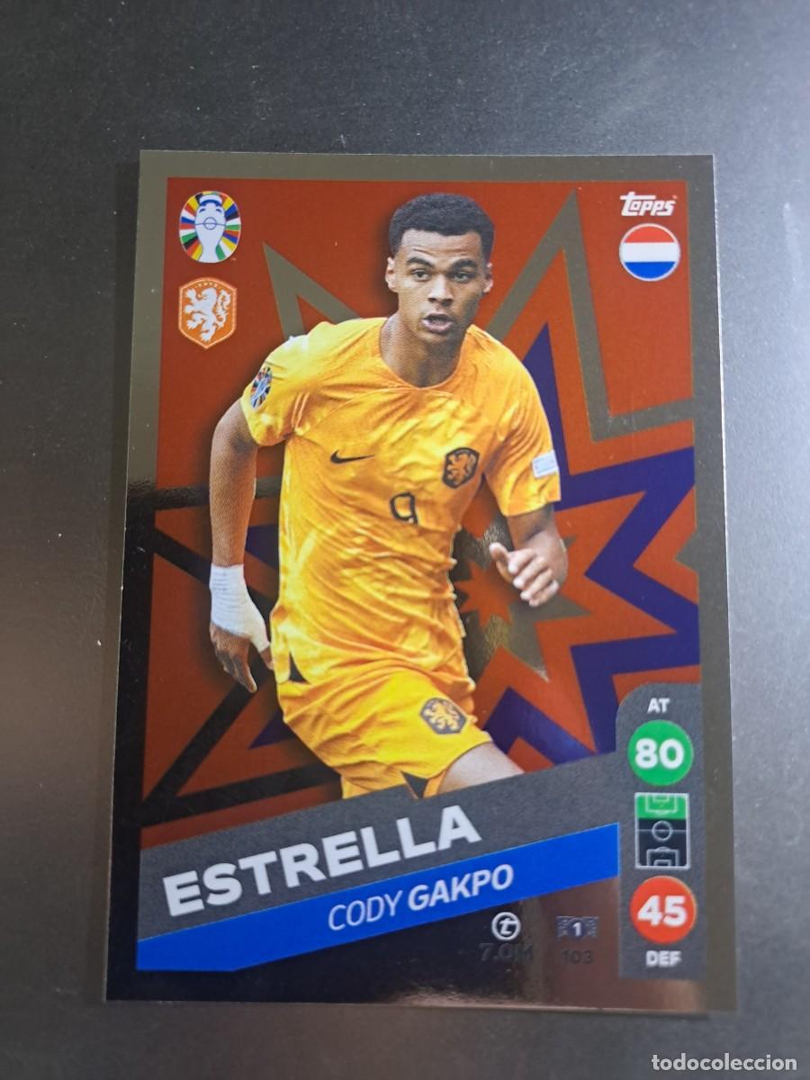 Coleccionismo Cromos antiguos: CROMO CODY GAKPO 103 ESTRELLA PAISES BAJOS HOLANDA TOPPS MATCH ATTAX LIDL EURO 2024 GERMANY ALEMANIA