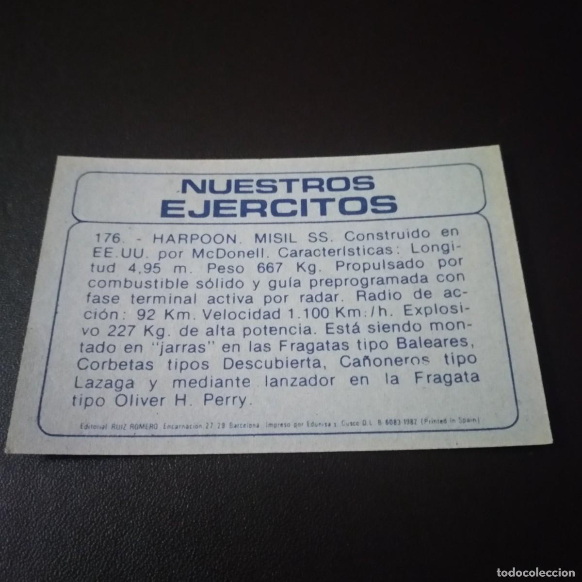 Coleccionismo cromos antiguos: Cromo # 176 NUESTROS EJERCITOS editorial RUIZ ROMERO 1982 - Foto 2