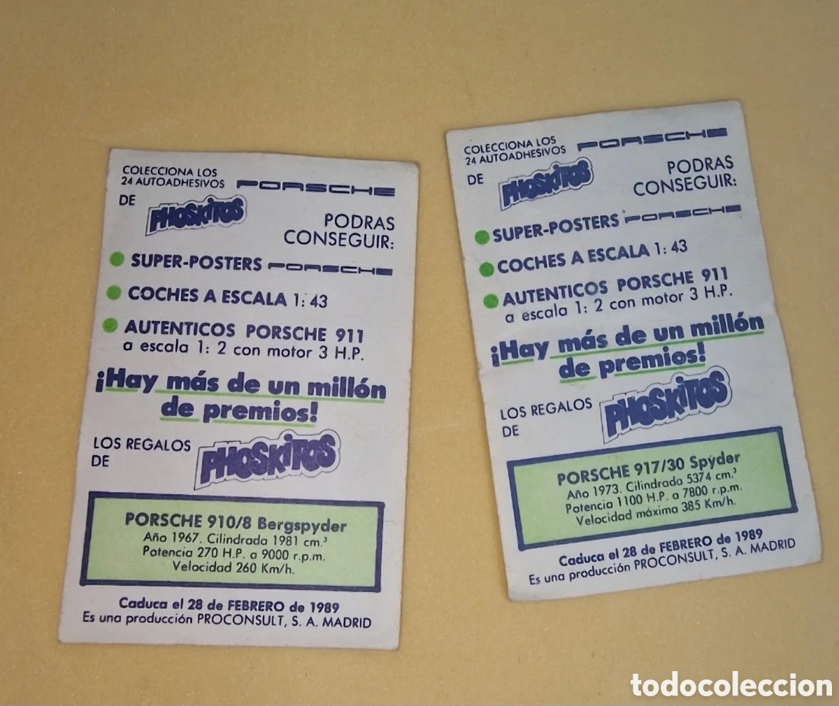 Coleccionismo cromos antiguos: Cromos de Porsche - Phoskitos - Foto 2