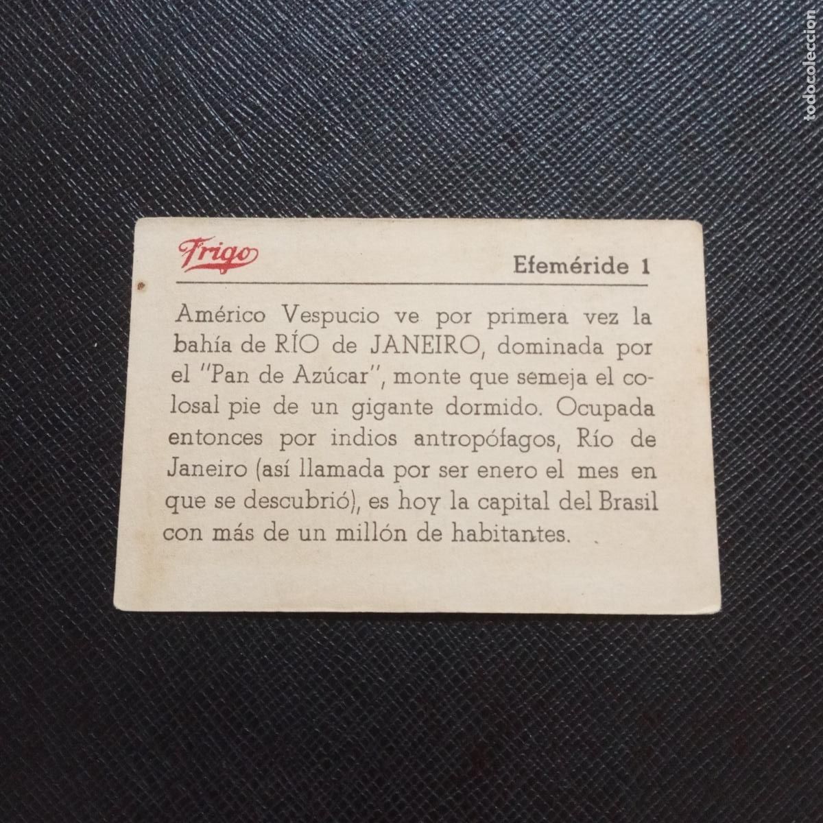 Coleccionismo cromos antiguos: 1 EFEMERIDE FRIGO CROMO - CC8 - Foto 2