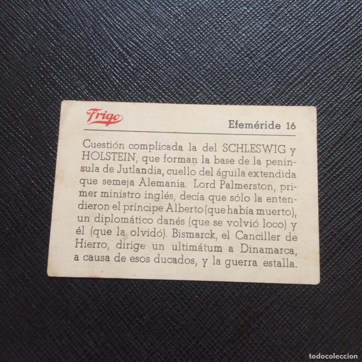 Coleccionismo cromos antiguos: 16 EFEMERIDE FRIGO CROMO - CC8 - Foto 2