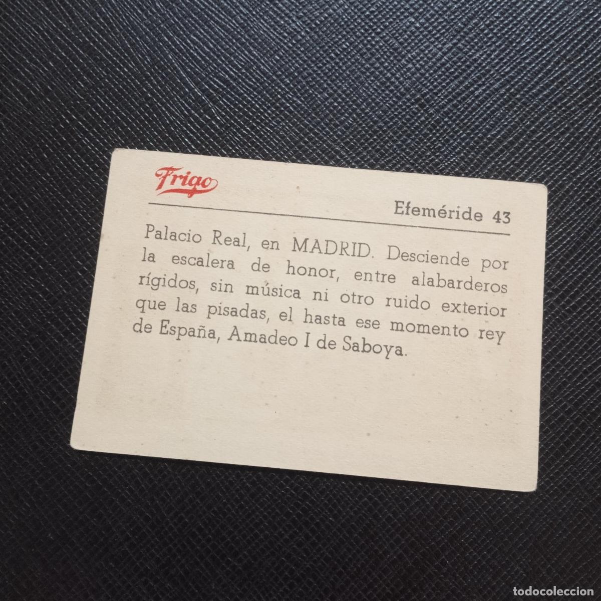 Coleccionismo cromos antiguos: 43 EFEMERIDE FRIGO CROMO - CC8 - Foto 2