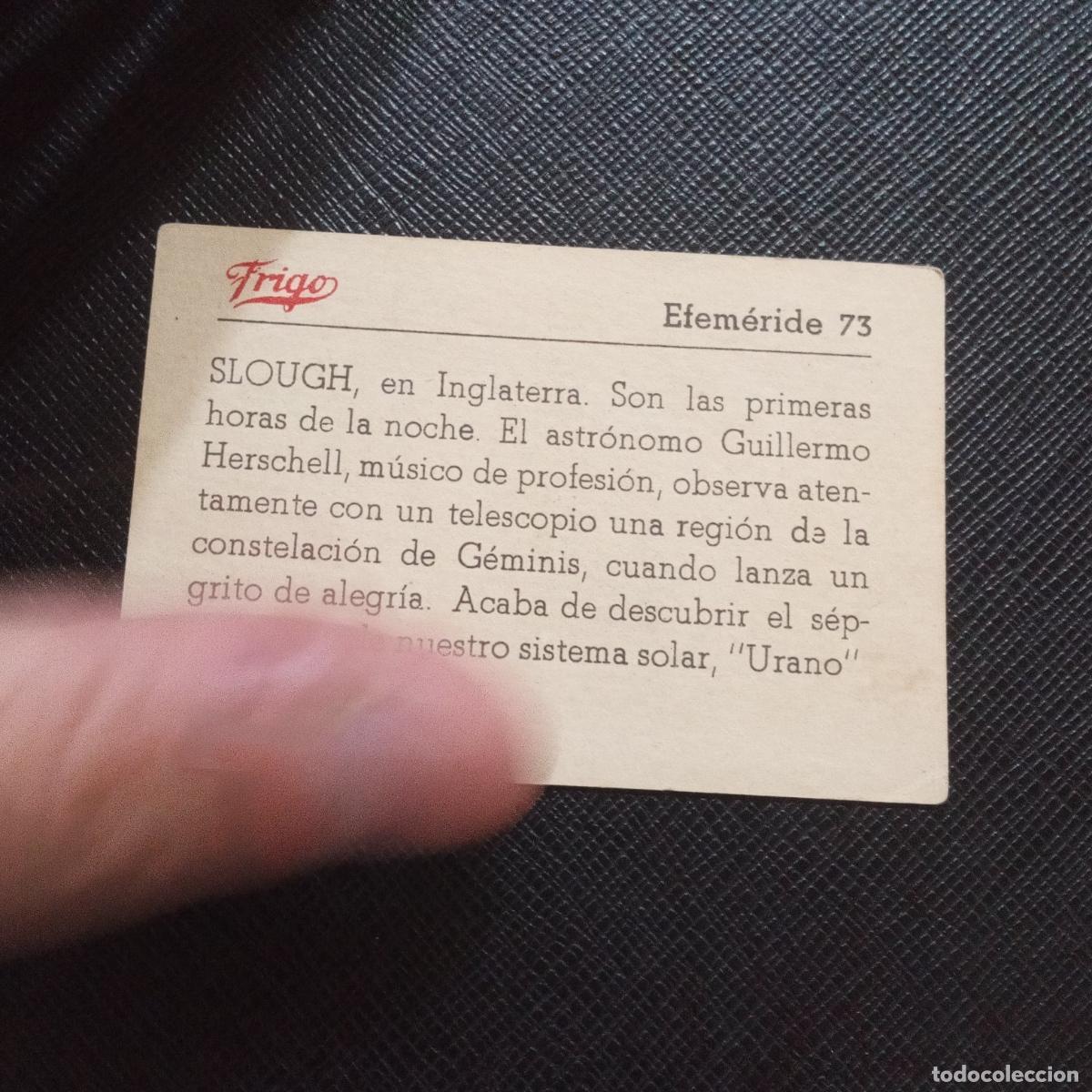 Coleccionismo cromos antiguos: 73 EFEMERIDE FRIGO CROMO - CC8 - Foto 2