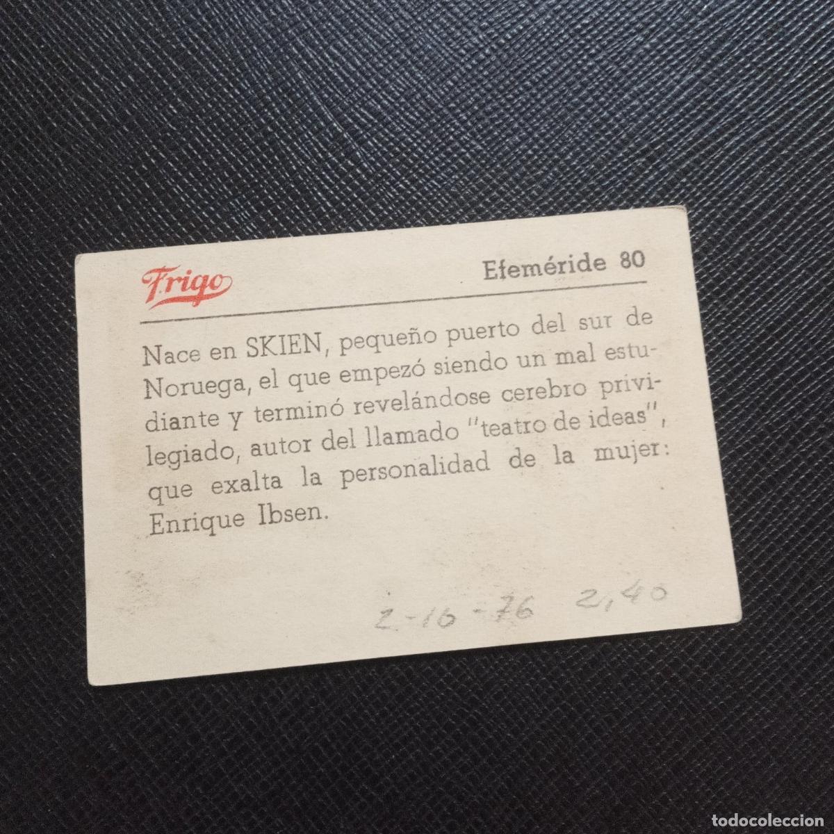 Coleccionismo cromos antiguos: 80 EFEMERIDE FRIGO CROMO - CC8 - Foto 2