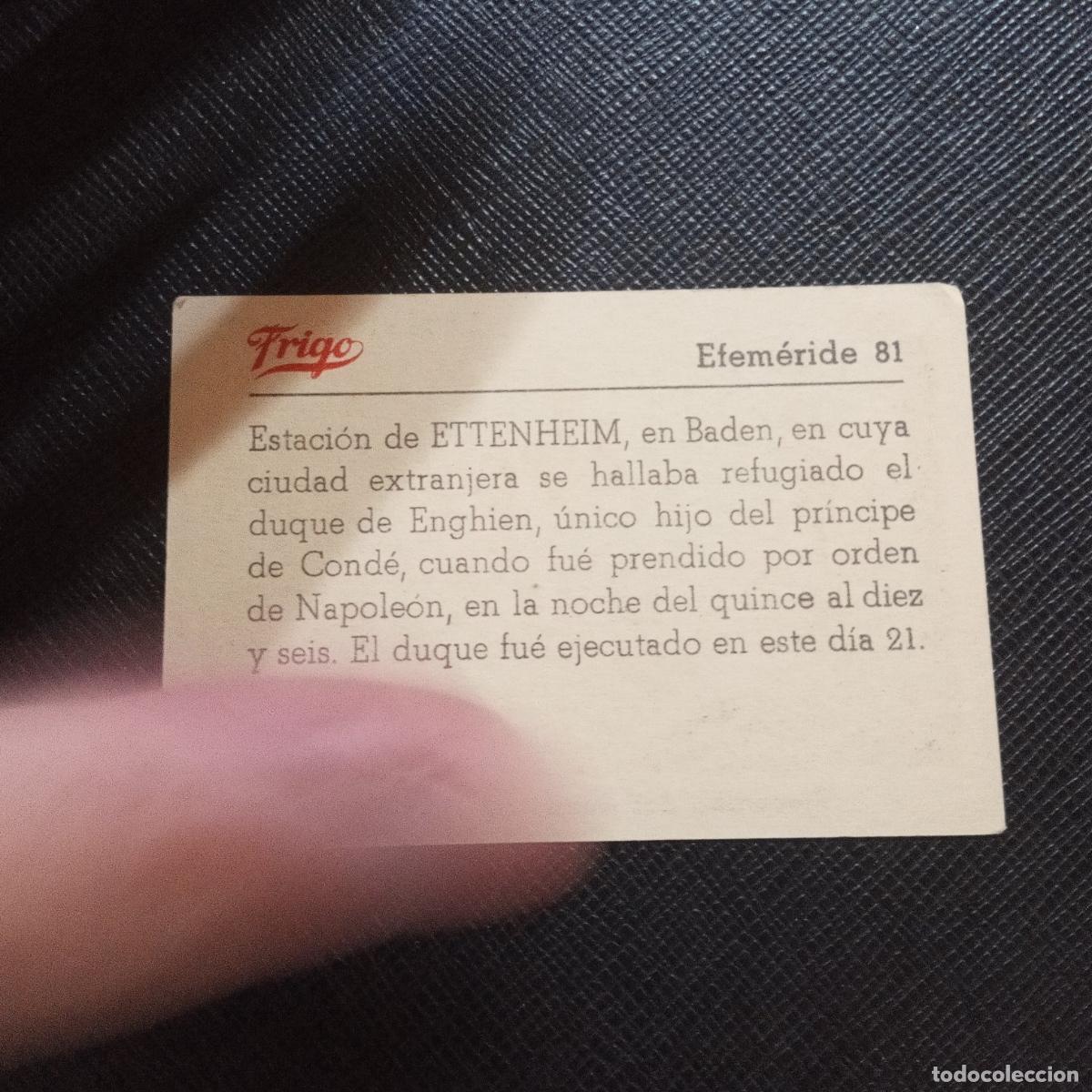 Coleccionismo cromos antiguos: 81 EFEMERIDE FRIGO CROMO - CC8 - Foto 2