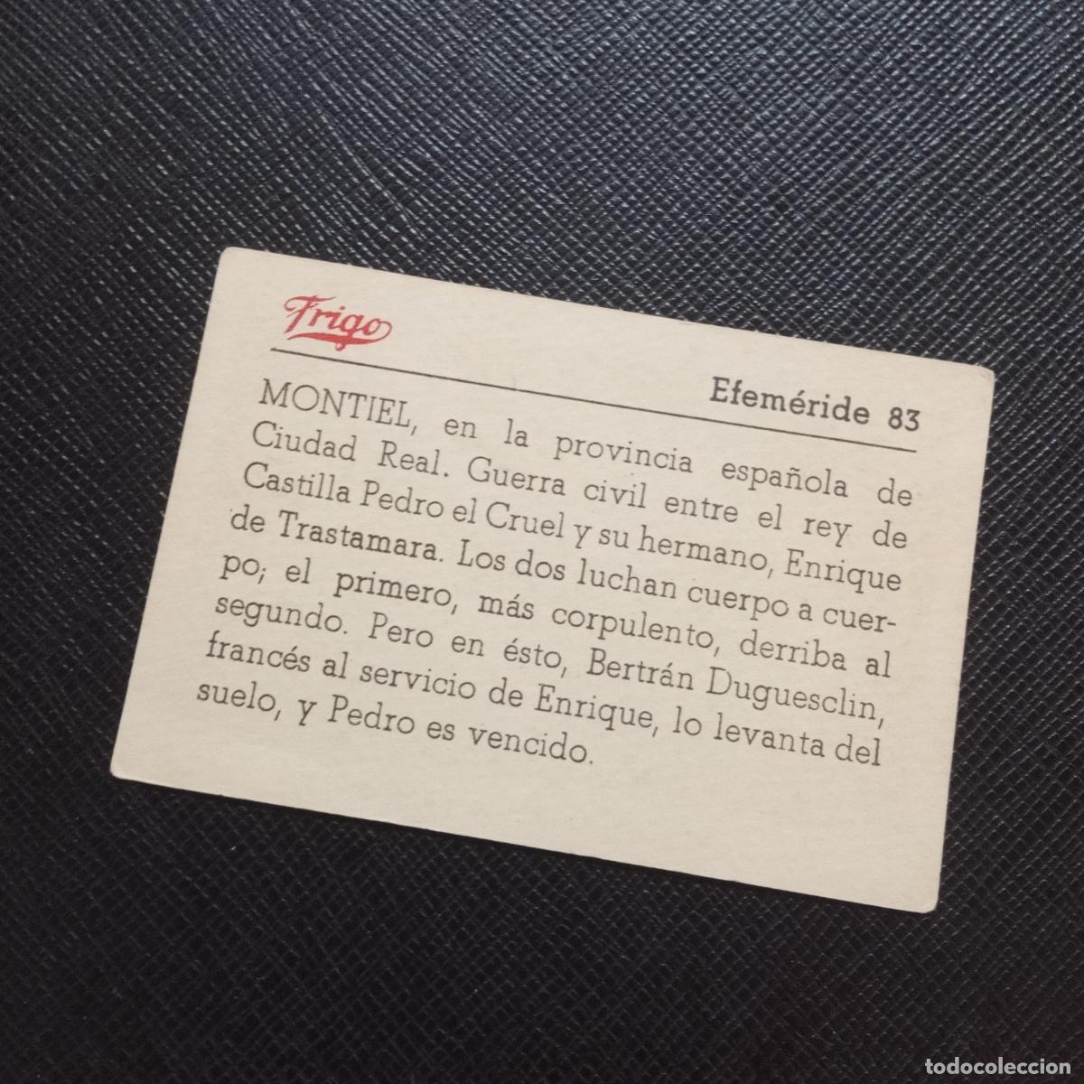 Coleccionismo cromos antiguos: 83 EFEMERIDE FRIGO CROMO - CC8 - Foto 2
