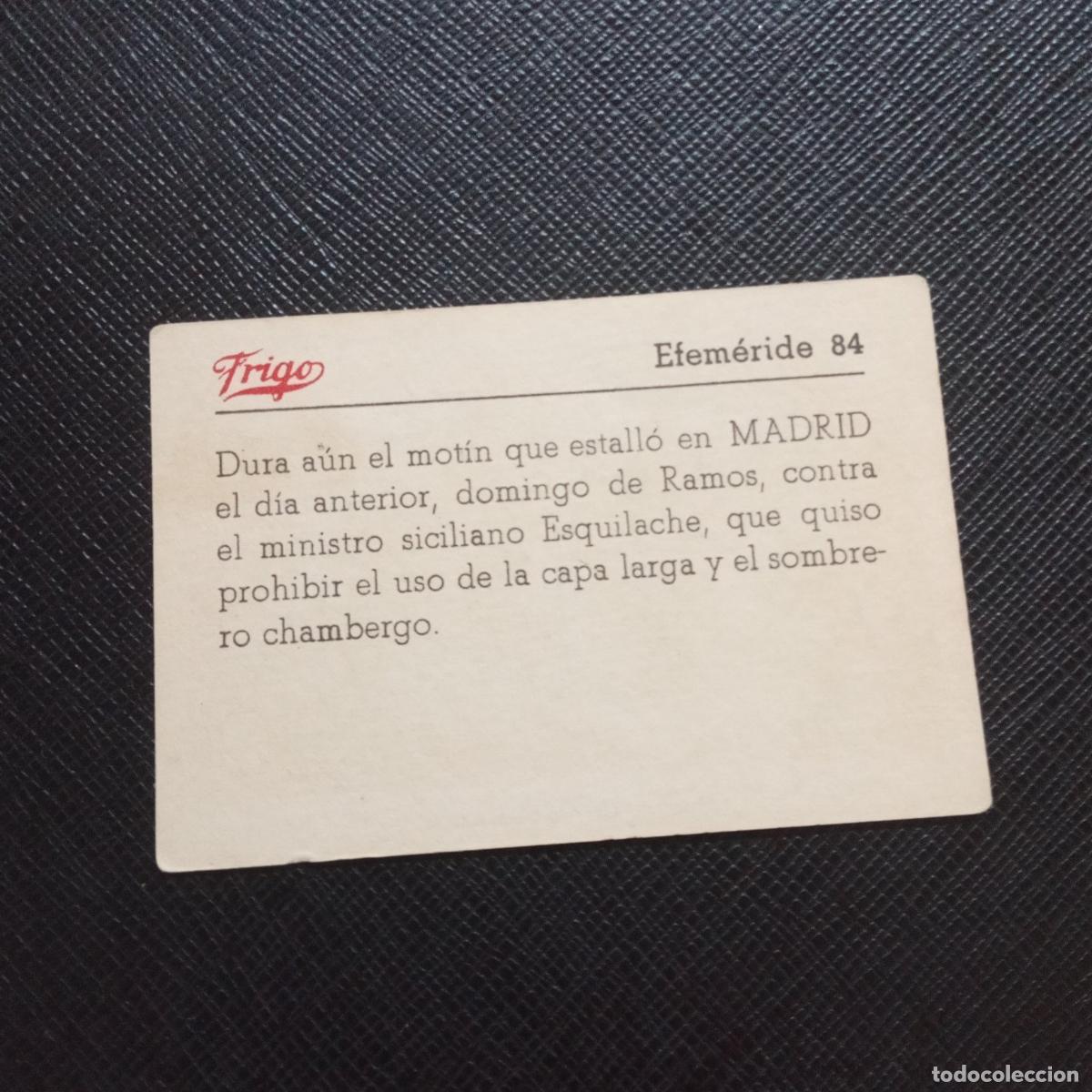 Coleccionismo cromos antiguos: 84 EFEMERIDE FRIGO CROMO - CC8 - Foto 2