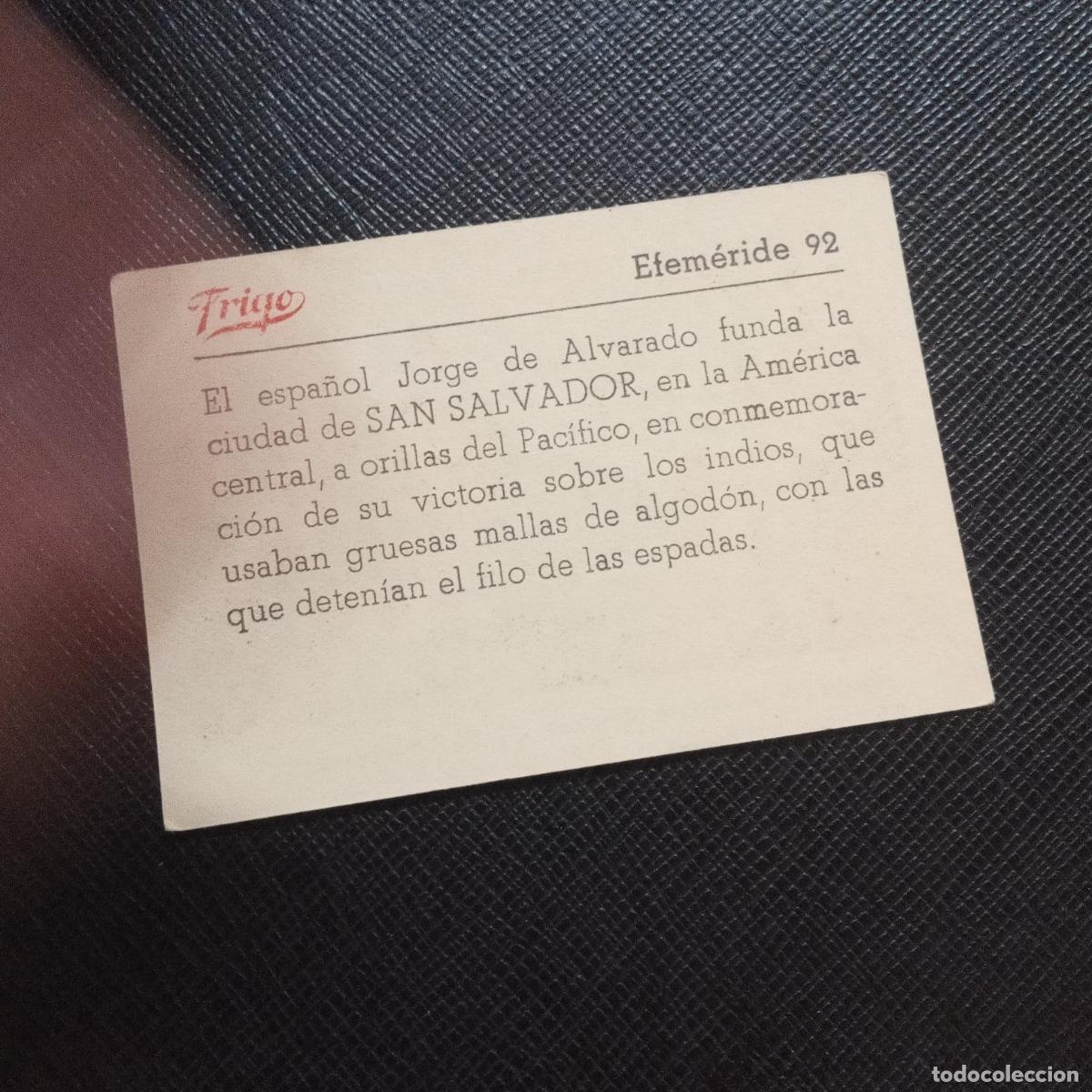 Coleccionismo cromos antiguos: 92 EFEMERIDE FRIGO CROMO - CC8 - Foto 2