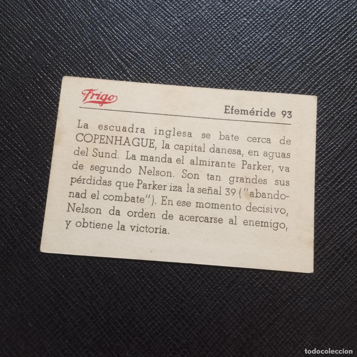Coleccionismo cromos antiguos: 93 EFEMERIDE FRIGO CROMO - CC8 - Foto 2