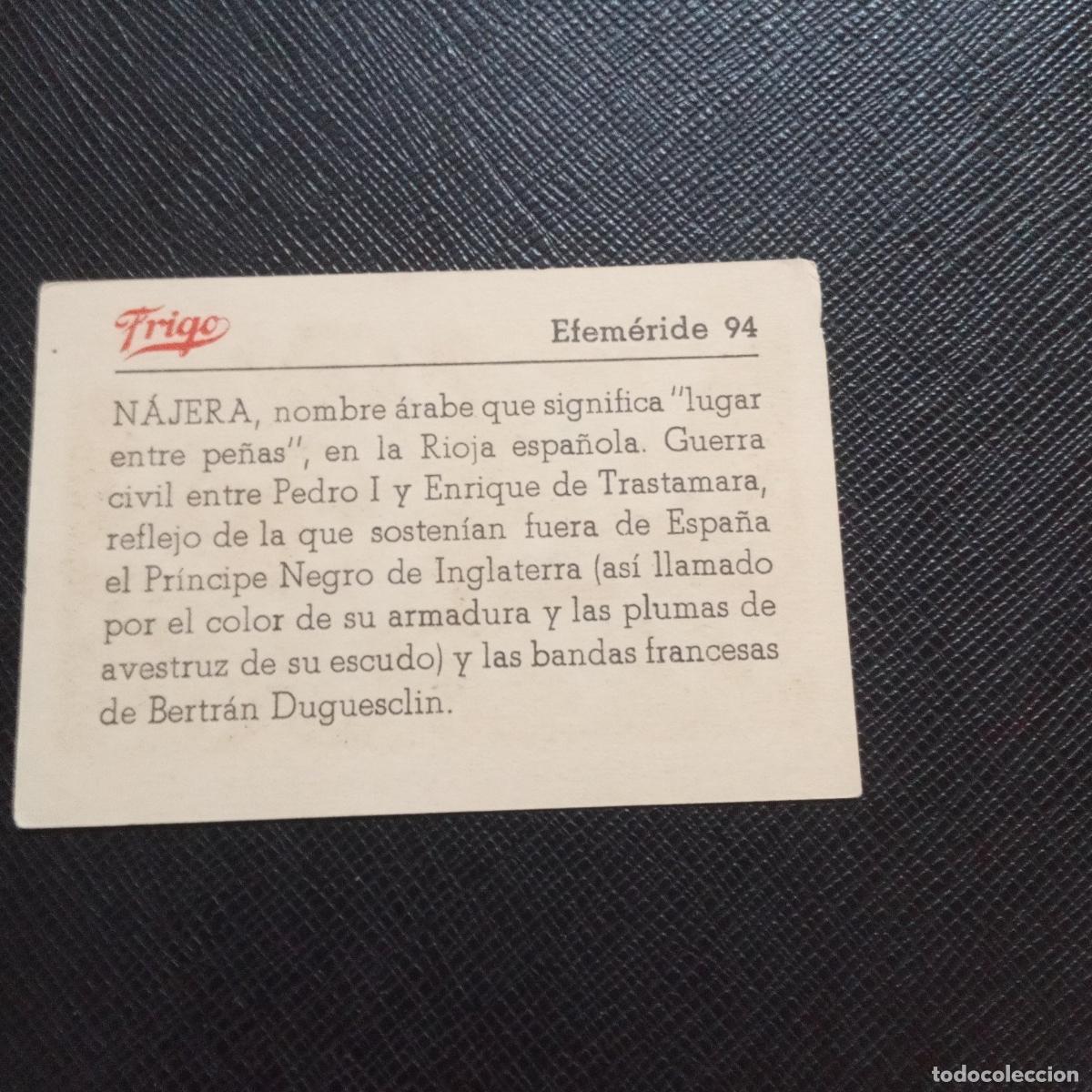 Coleccionismo cromos antiguos: 94 EFEMERIDE FRIGO CROMO - CC8 - Foto 2