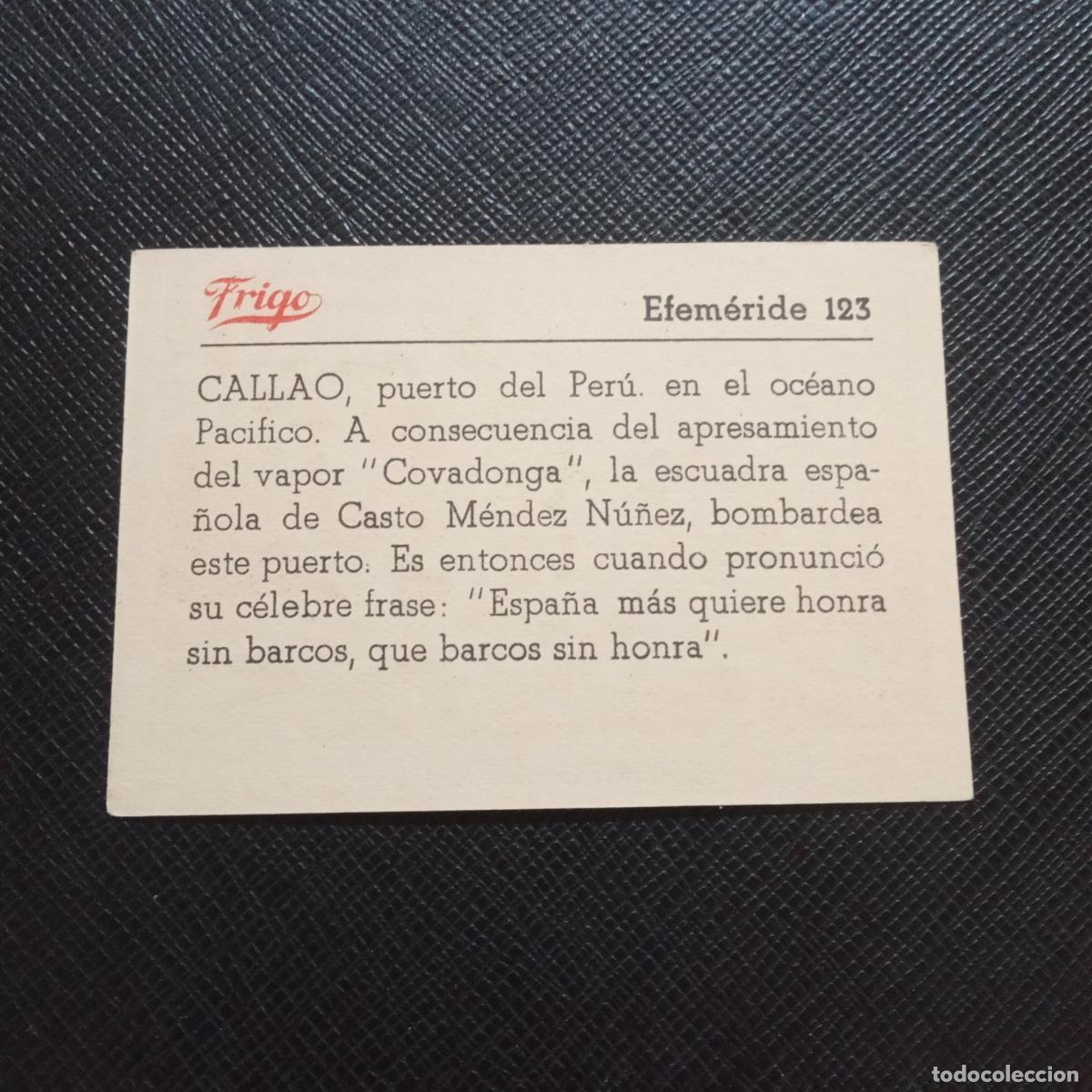 Coleccionismo cromos antiguos: 123 EFEMERIDE FRIGO CROMO - CC8 - Foto 2