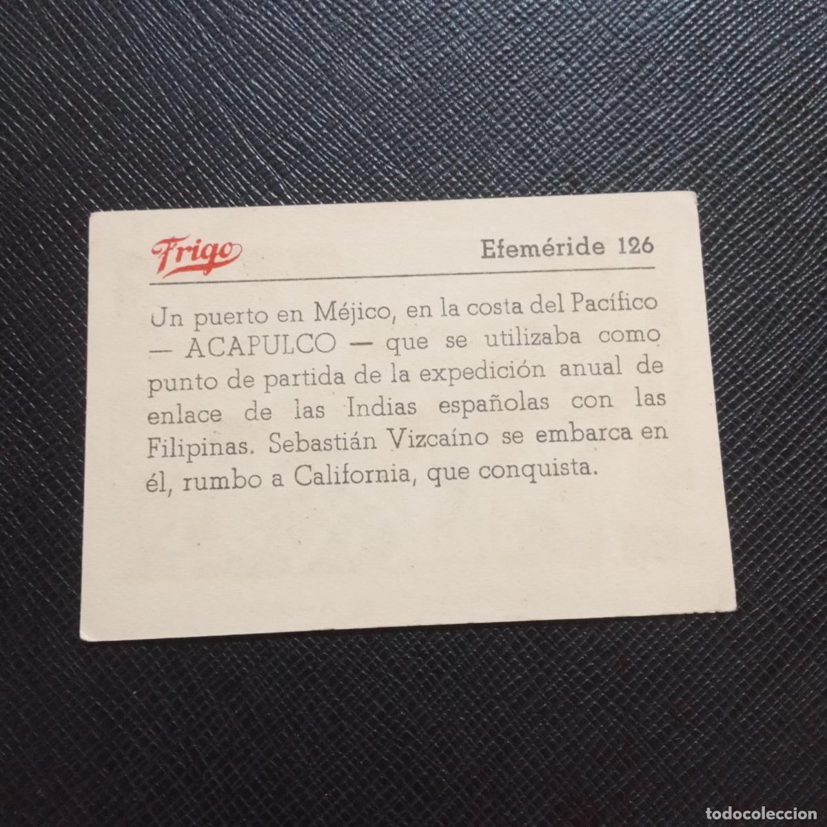 Coleccionismo cromos antiguos: 126 EFEMERIDE FRIGO CROMO - CC8 - Foto 2