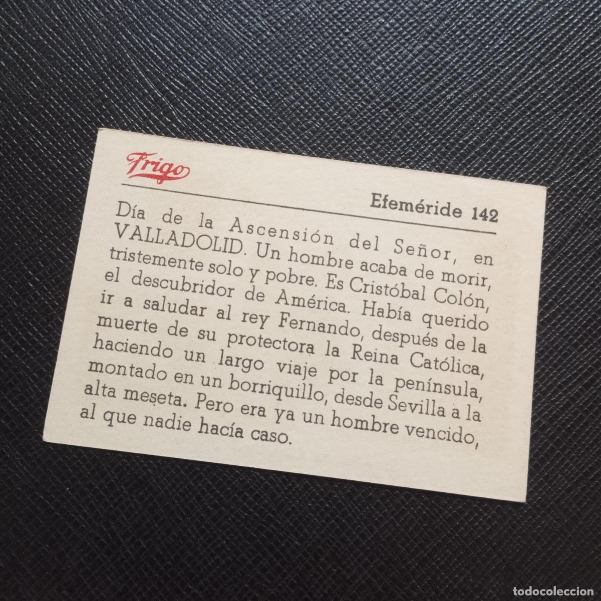 Coleccionismo cromos antiguos: 142 EFEMERIDE FRIGO CROMO - CC8 - Foto 2