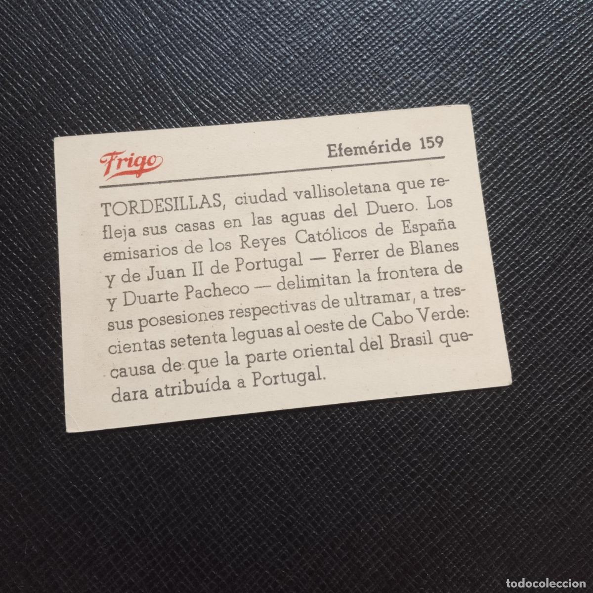 Coleccionismo cromos antiguos: 159 EFEMERIDE FRIGO CROMO - CC8 - Foto 2